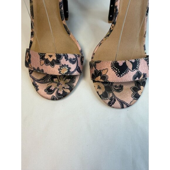 Torrid Women’s Size 8W Floral/Poka Dot Block Heels Open Toe Ankle Straps Sandals - Picture 4 of 13